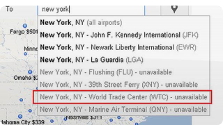 Google Flight Search Listed the WTC as a Destination Airport